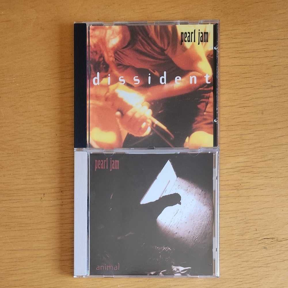 Pearl Jam "Dissident" and "Animal" - 1990s CD Singles (Lot of 2) 